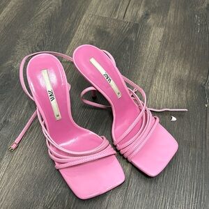 Zara pink heeled sandals size 38